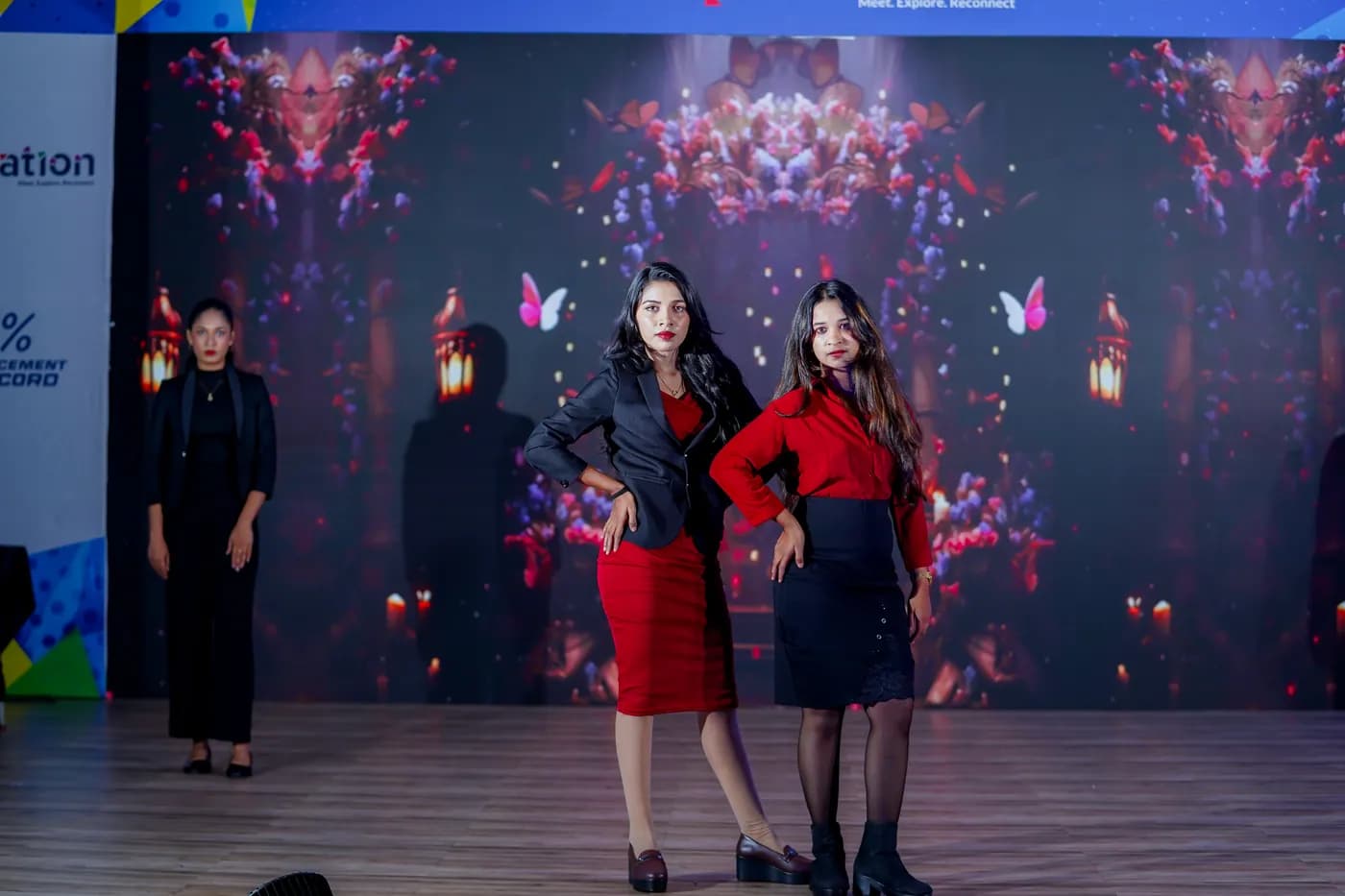 Students walking on stage during a Finspiration performance